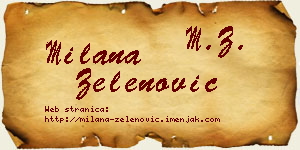 Milana Zelenović vizit kartica